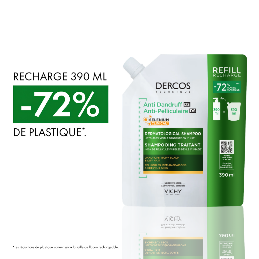 VICHY DERCOS SHAMPOING DS RECHARGE 390ML CHEVEUX SECS
