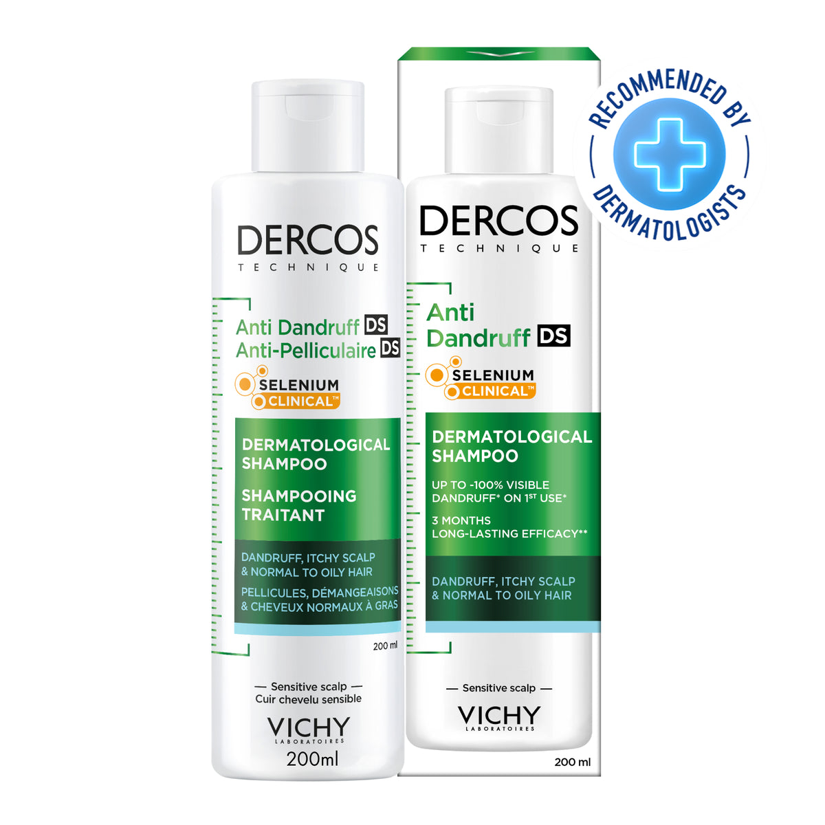 VICHY DERCOS SHAMPOING ANTI-PELLICULAIRES DS GRASSES 200ML