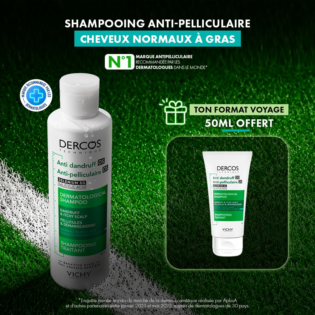 VICHY DERCOS SHAMPOIING ANTI-PELLICULAIRES DS GRASSES 200ML+50ML OFFERTE