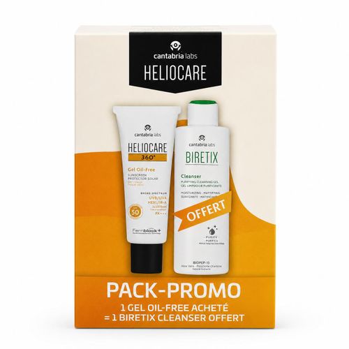Heliocare 360 gel oil free + Biretex cleanser pack