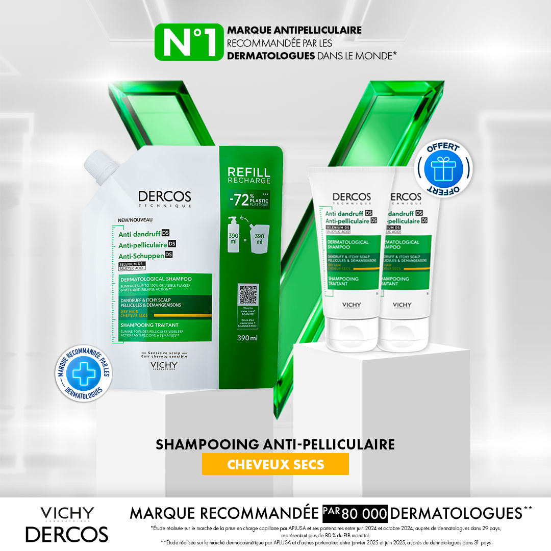 VICHY DERCOS SHP DS RECHARGE 390ML CHEVEUX SECS