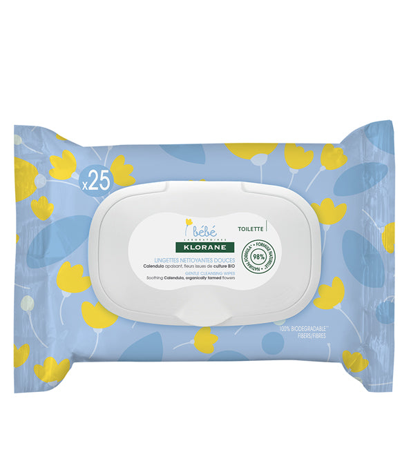 Klorane Bébé Lingettes Nettoyantes Douces - 25 Pièces