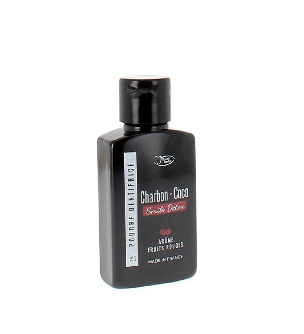 DENTI-SMILE POUDRE BLANCHEUR CHARBON COCO FRUITS ROUGE 15G