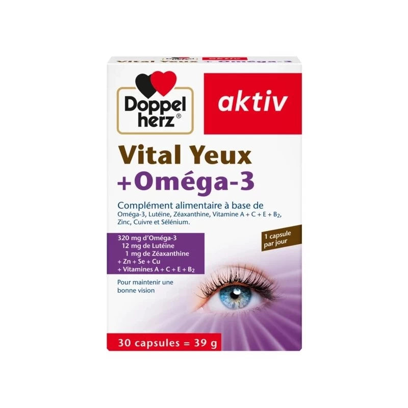 DOPPEL HERZ AKTIV VITAL YEUX +Oméga-3 | 30 Capsules