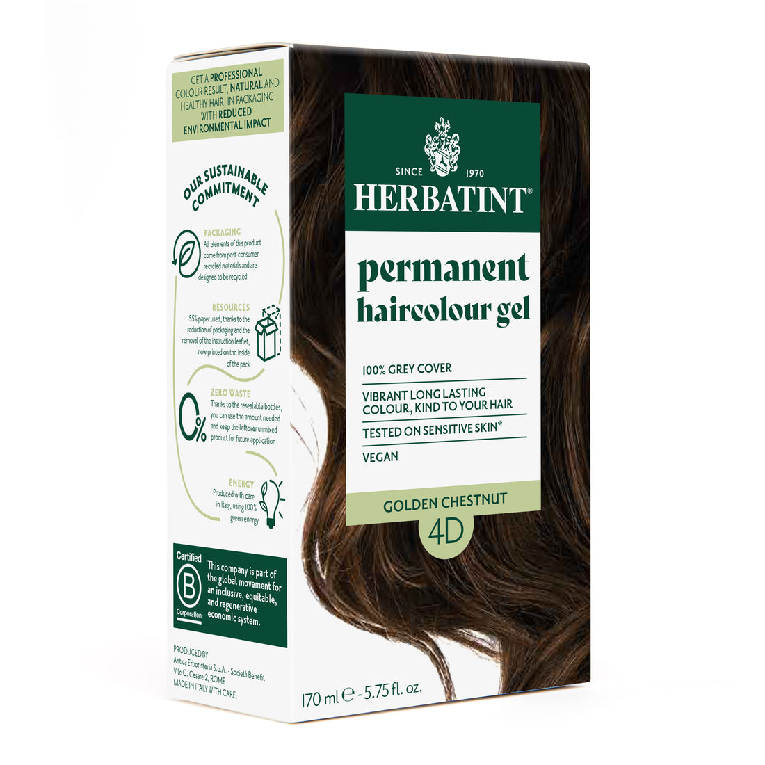 HERBATINT 4D CHATAIN DORE SOIN COLORANT PERMANENT 170ML