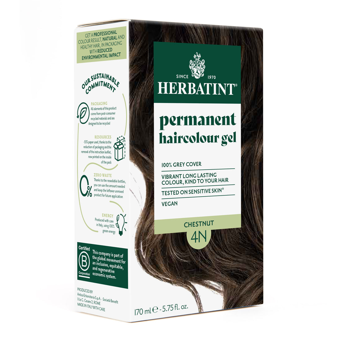 HERBATINT 4N CHATAIN SOIN COLORANT PERMANENT 170ML