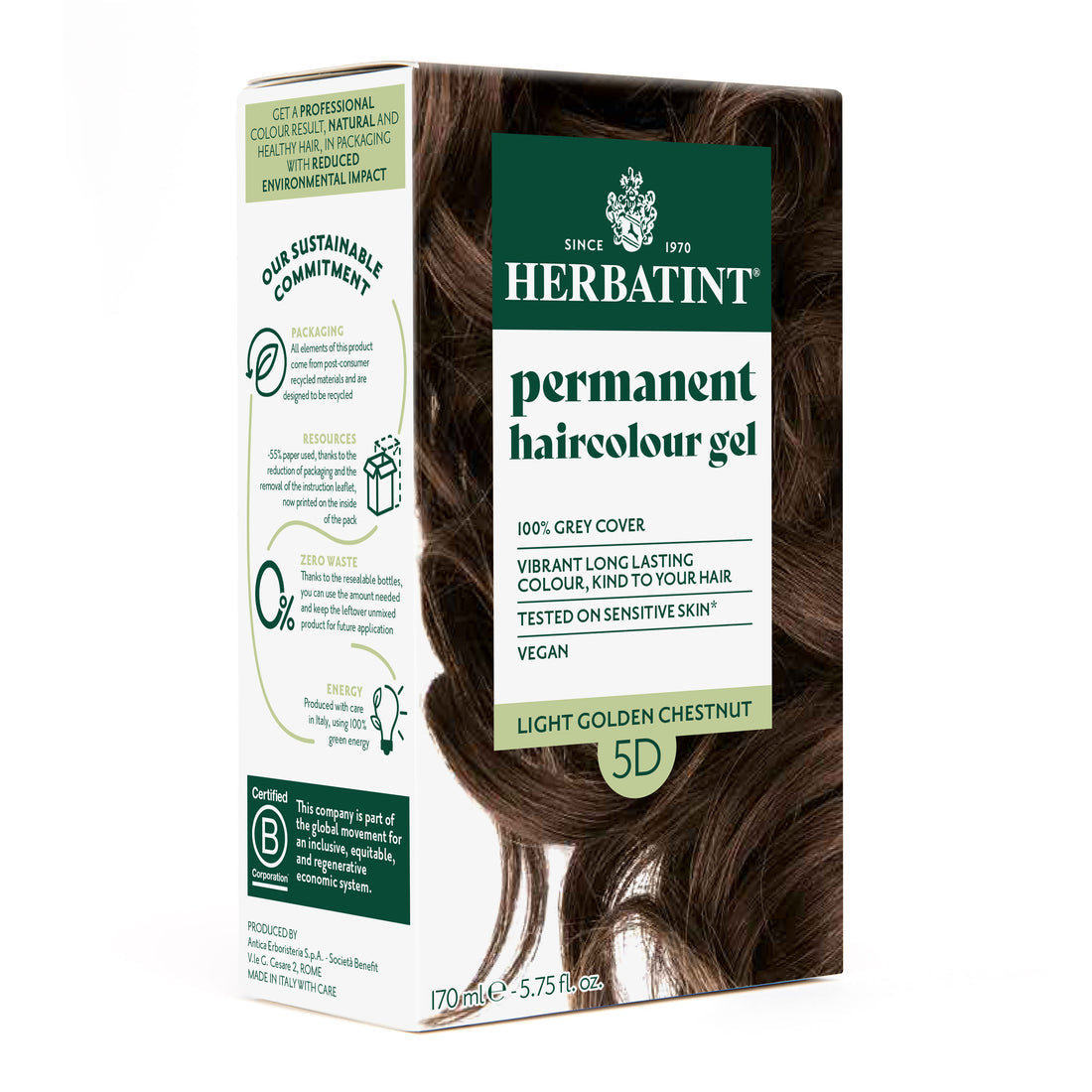 HERBATINT 5D CHATAIN CLAIR DORE SOIN COLORANT PERMANENT 170ML