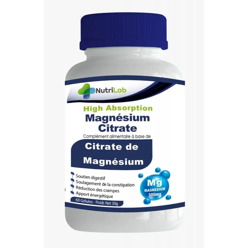 NUTRILAB MAGNESIUM CITRATE 300mg B60 GELULES