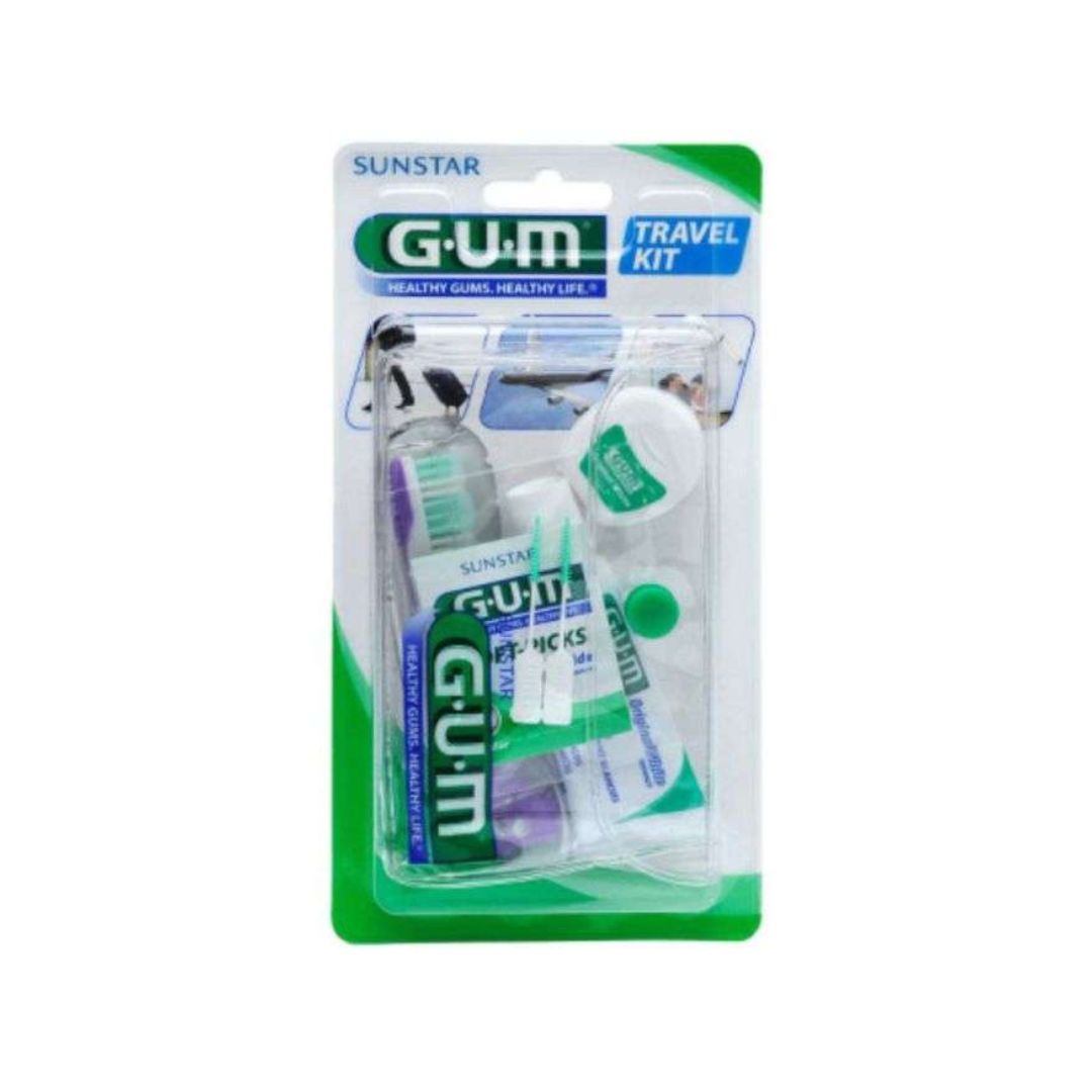 GUM Kit de voyage ( trousse + B.A.D + Fil dentaire + dentifrice OW 12ml)/156