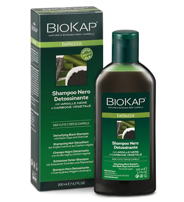 BIOKAP SHP NOIR DETOXIFIANT AUX ARGILES NOIRES ET AU CHARBON VEGETAL