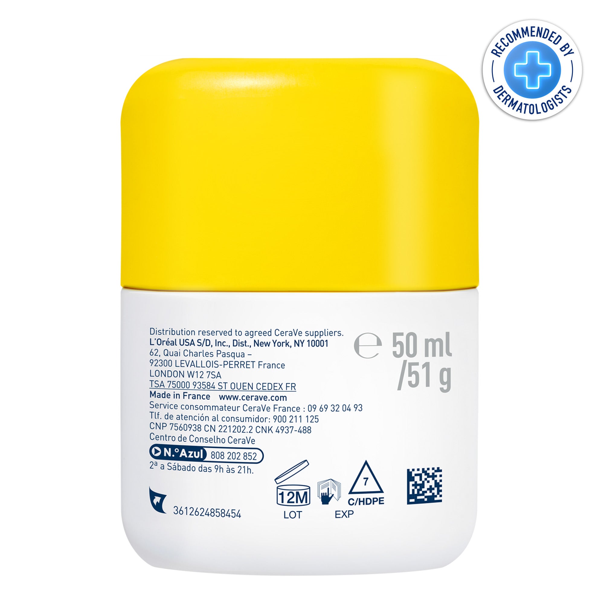 CERAVE Fluide Hydratant Invisible SPF50 | Peau Normale à Sèche | 50ml