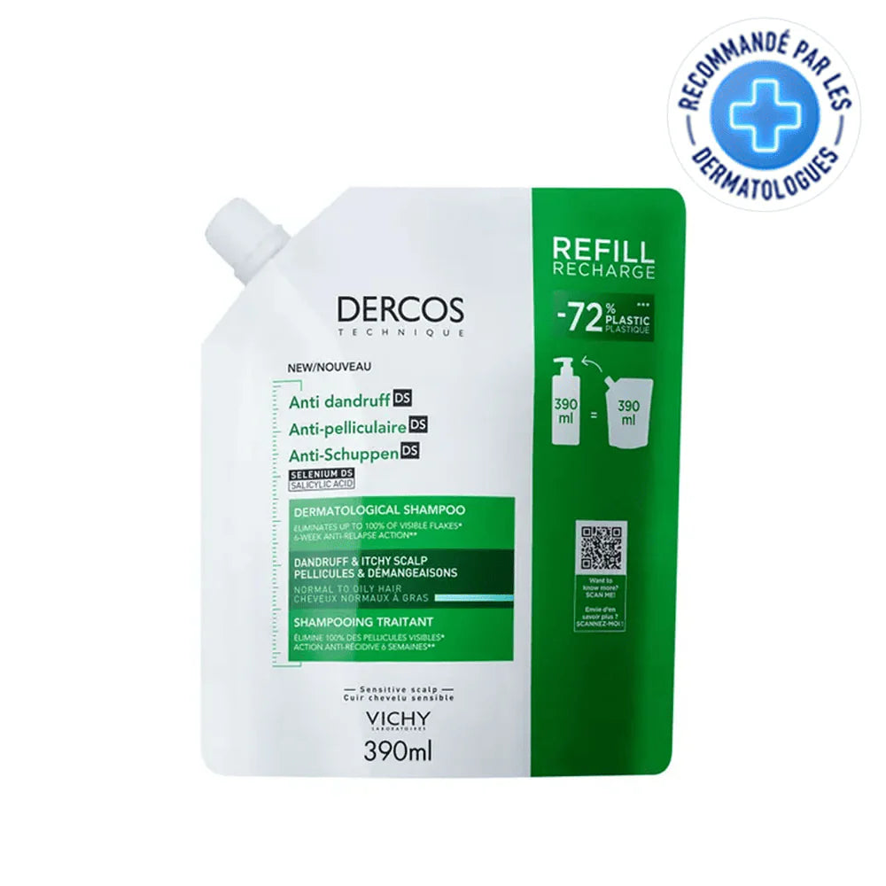 VH DERCOS SHP DS RECHARGE 390ML CHEVEUX GRAS