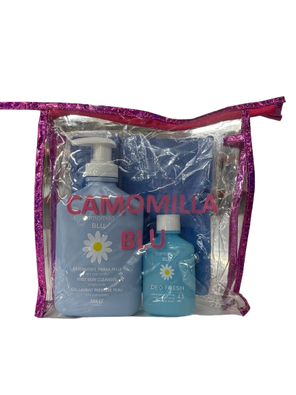 PACK CAMOMILLA BLU GEL NETTOYANT SURGRAS 300ML + DEO FRESH 50ML + SERVIETTE ET TROUSSE