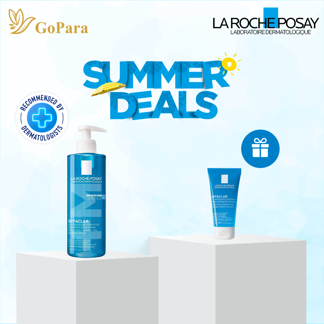 SUMMER DEALS LA ROCHE POSAY : Effaclar +M Gel Moussant Purifiant Nettoyant |Peaux grasses à tendance acnéique | 400ML