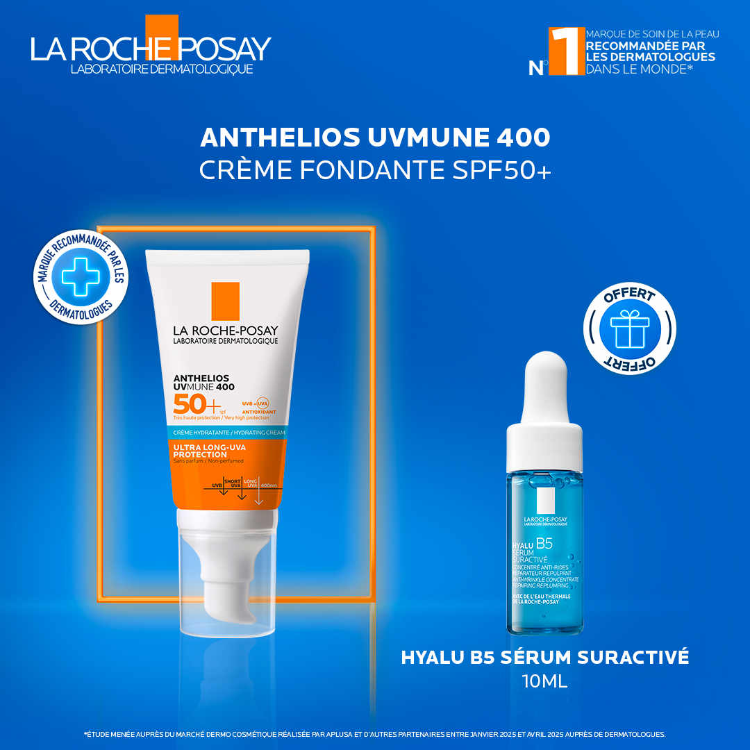 Offre Exclusive – Anthelios Crème Fondante + Hyalu B5 Offert