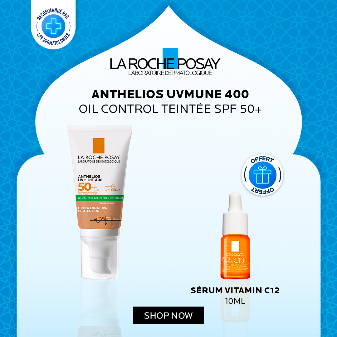 Offre Ramadan La Roche-Posay : Anthelios Oil Control Teinté + Sérum Vitamine C12 10ml OFFERT