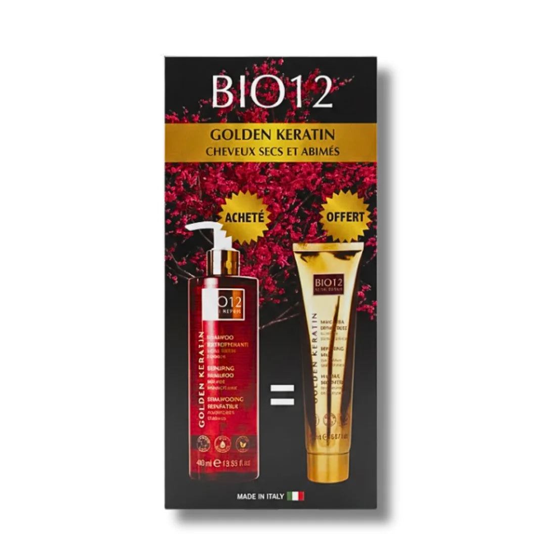BP Bio 12 Shampooing Reparateur CHEVEUX SECS 400ML+Masque Reparateur Pack
