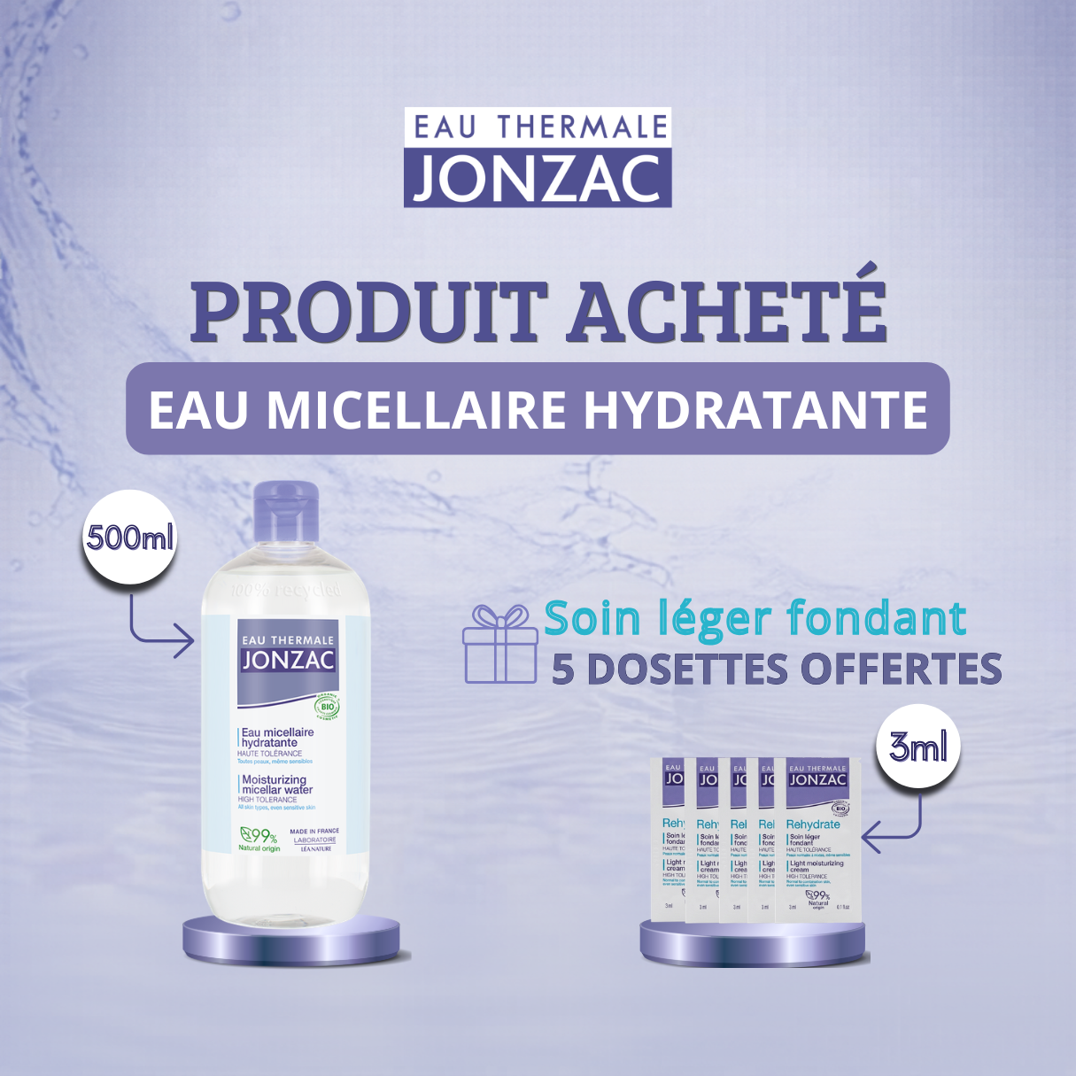 Offre Exclusive – Eau Micellaire 500ML + 5 Dosettes offertes