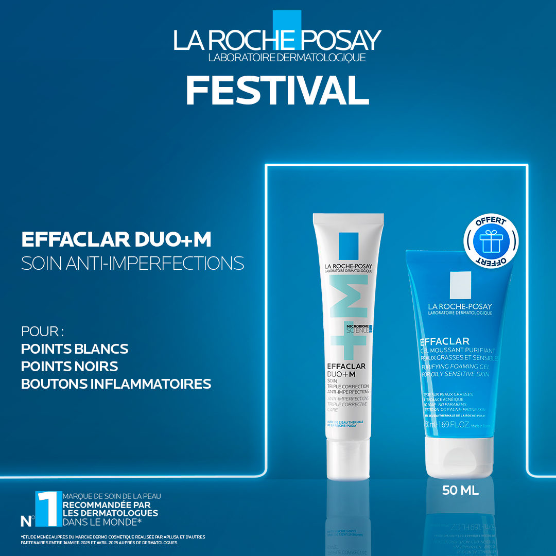FESTIVAL La Roche-Posay Effaclar Duo+M Soin Triple Correction Anti-Imperfections | 40 ml + effaclar gel moussant 50 ml