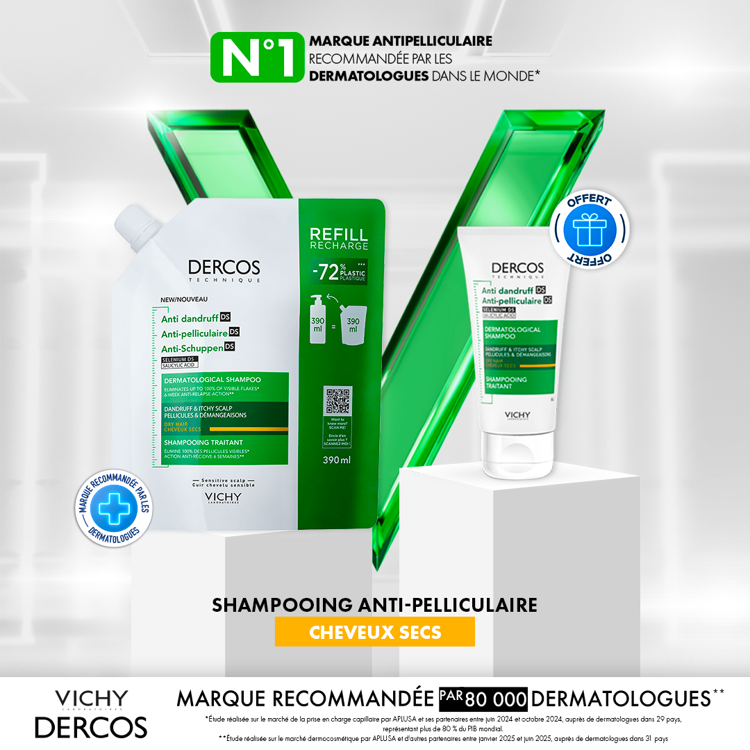 VICHY DERCOS SHP DS RECHARGE 390ML CHEVEUX SECS