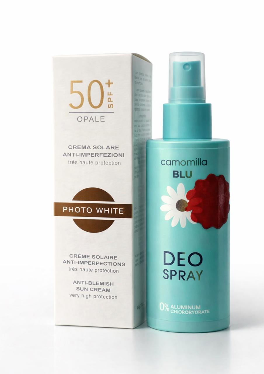 BP PHOTOWHITE CREME SOLAIRE OPALE SPF50,50ML + DEO SPRAY CAMOMILLA