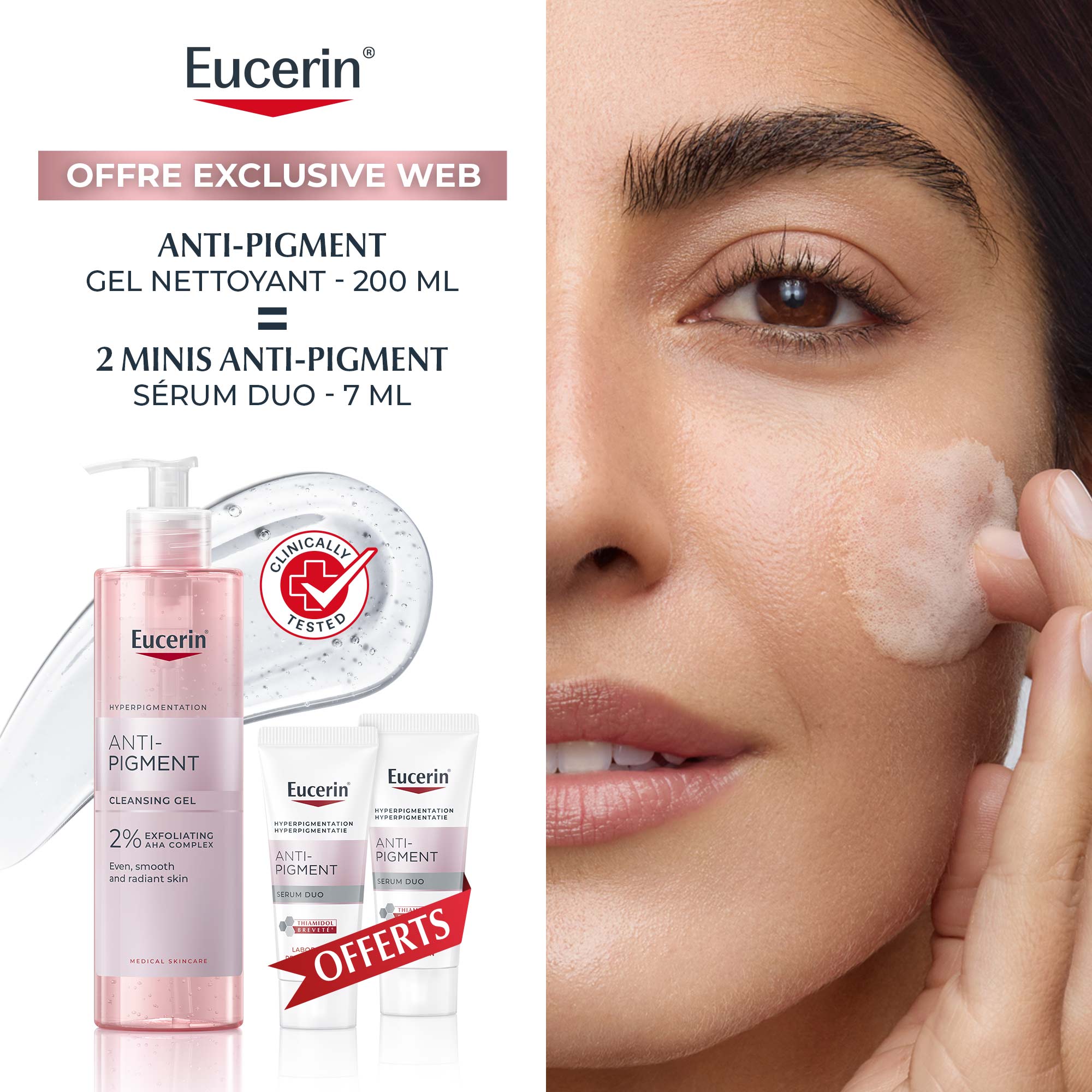 EUCERIN ANTI PIGMENT GEL NETTOYANT 200ML + 2 MINIS ANTI PIGMENT SERUM DUO 7ML
