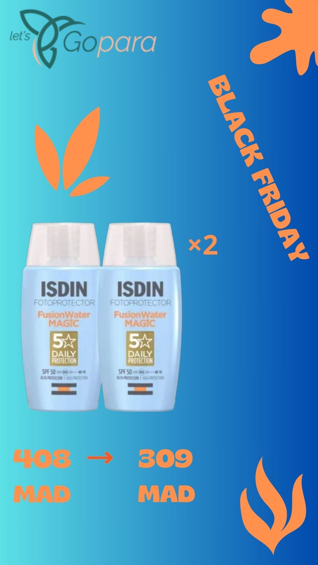ISDIN - Fotoprotecteur Fusion water Magic pack duo -20% 50Ml