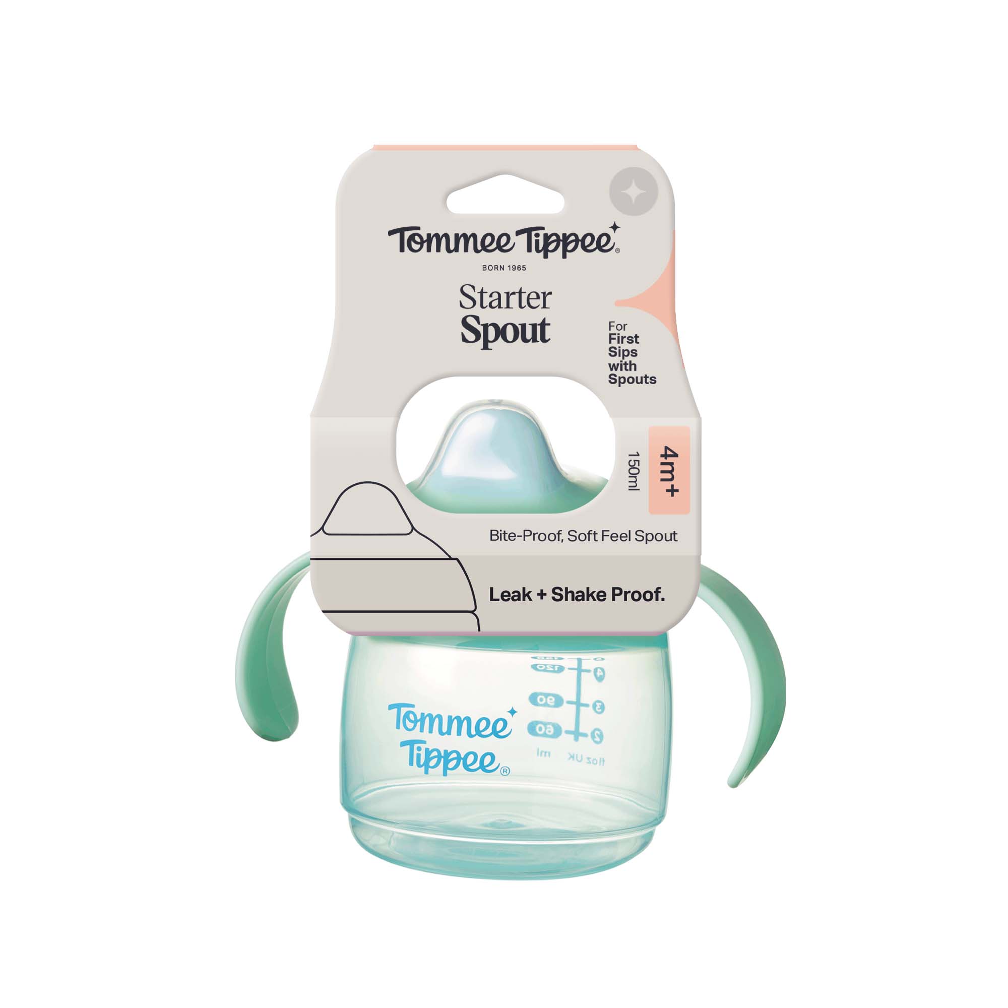 TOMMEE TIPPEE GOBLET STARTER SPOUT 4M+ 150ML(vert eau)