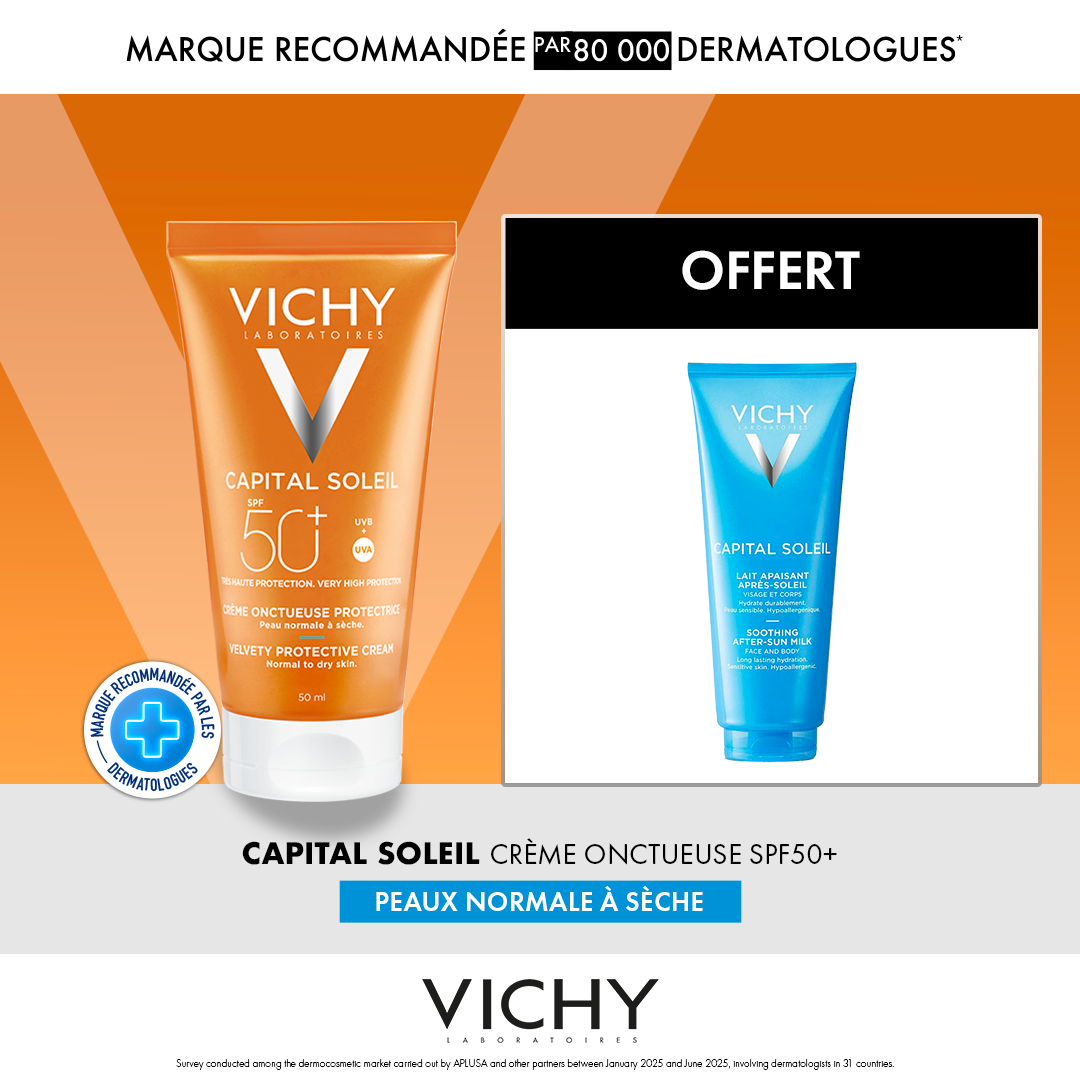 Offre Exclusive – Capital Soleil Crème Onctueuse SPF50+ Peau Sensible Normale à Sèche 50ml
