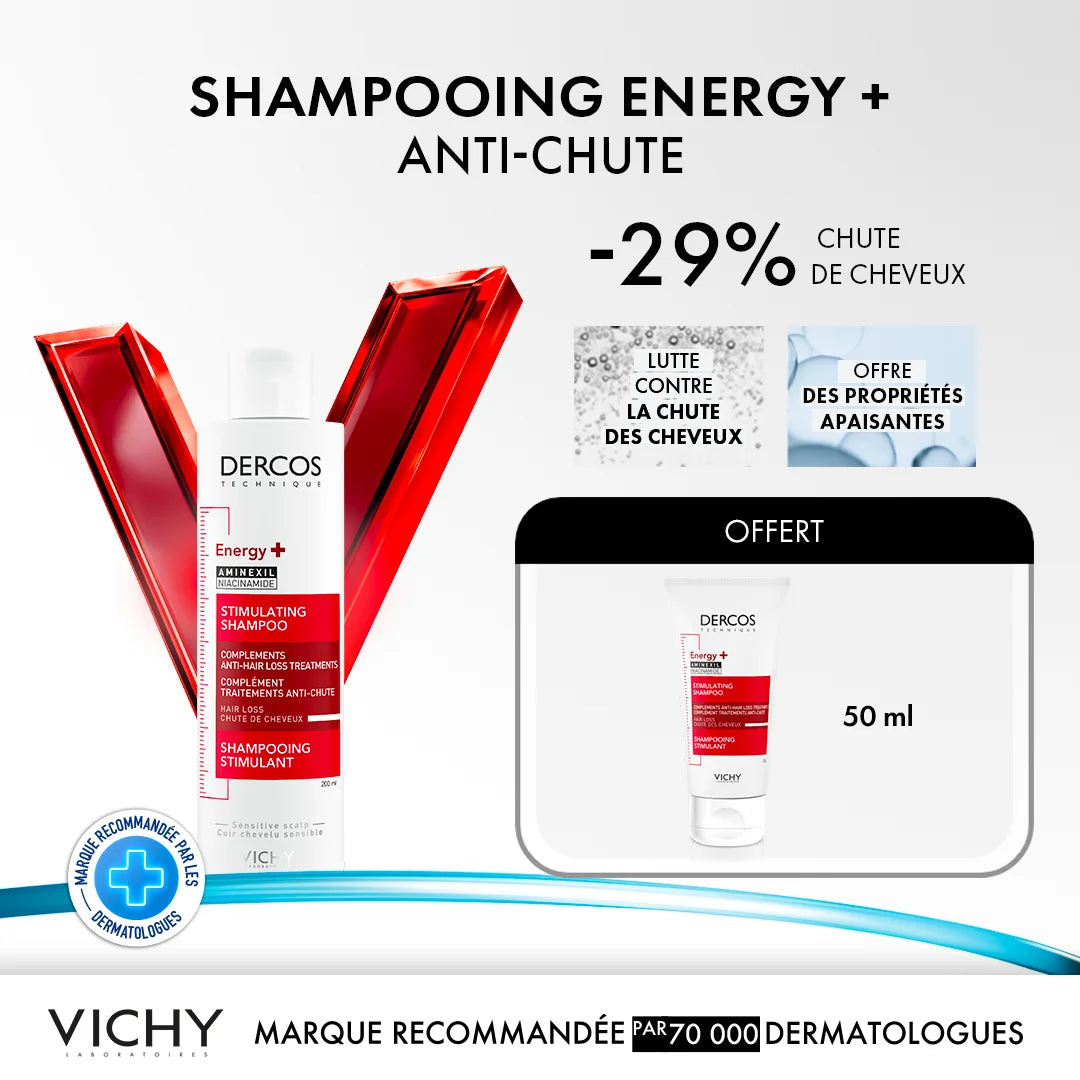 Vichy Dercos Technique ENERGY + Shampooing Stimulant Anti-Chute 200ml + 50 ML OFFERTE