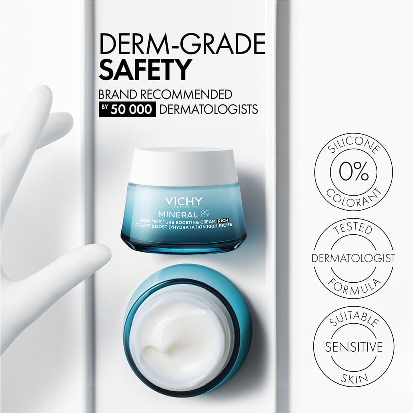 VICHY MINÉRAL 89 CRÈME RICHE BOOST D’HYDRATATION 100H SANS PARFUM