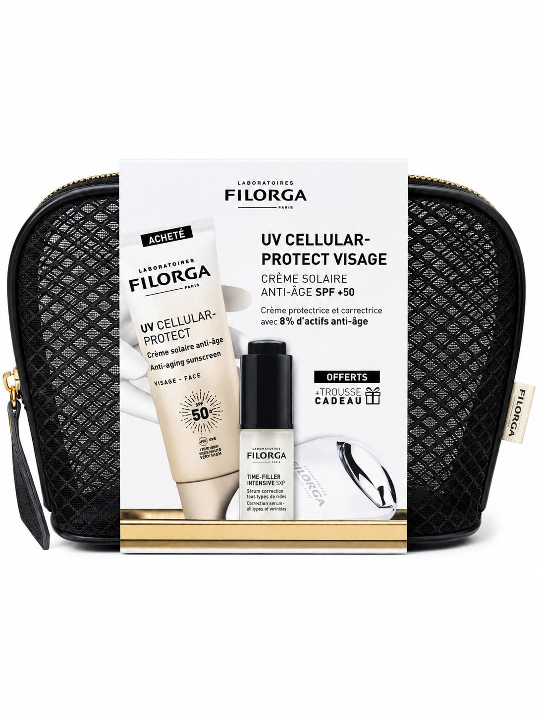 FILORGA COFFRET UV CELLAR 40ML+MINI TIME FILLER 50ML+ROLLER