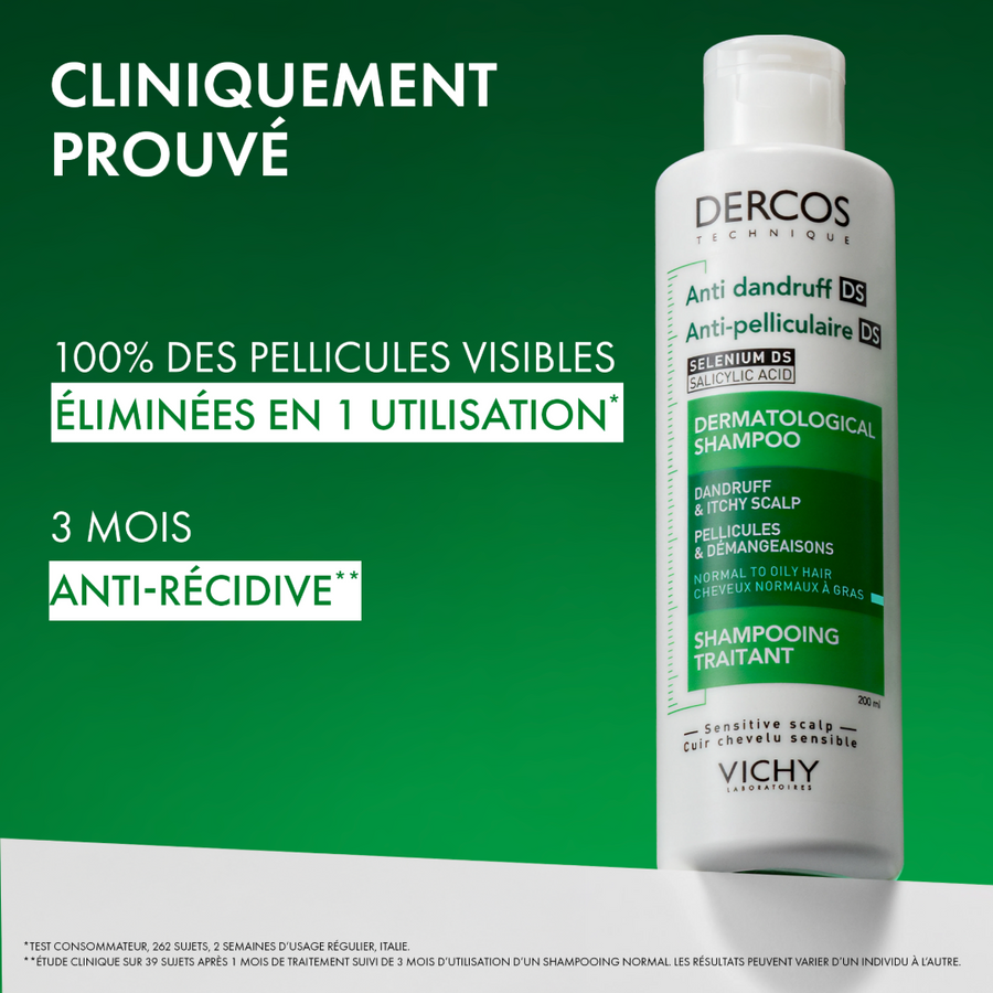 VICHY DERCOS SHAMPOIING ANTI-PELLICULAIRES DS GRASSES 200ML