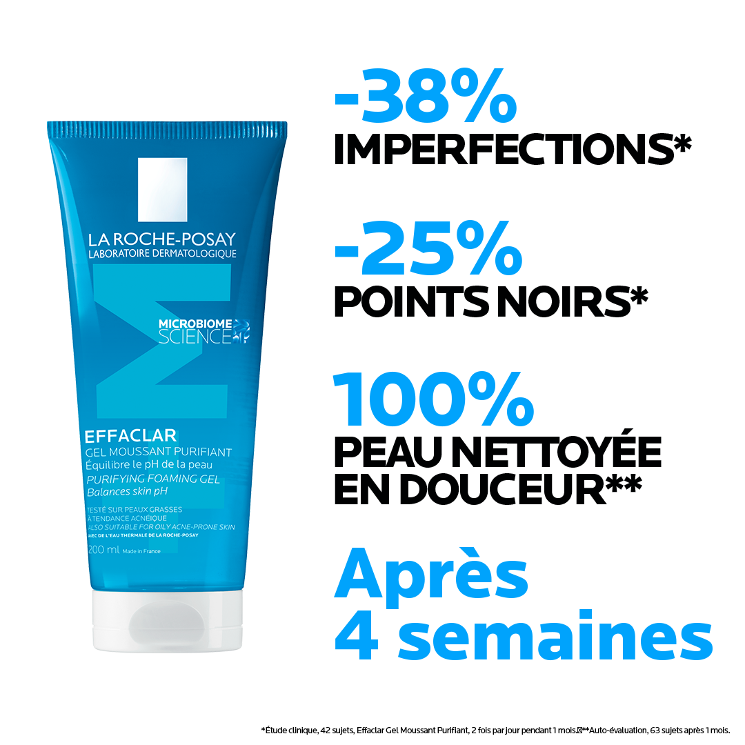La Roche Posay Effaclar +M Gel Moussant Purifiant Nettoyant | Peaux grasses à tendance acnéique |200ML