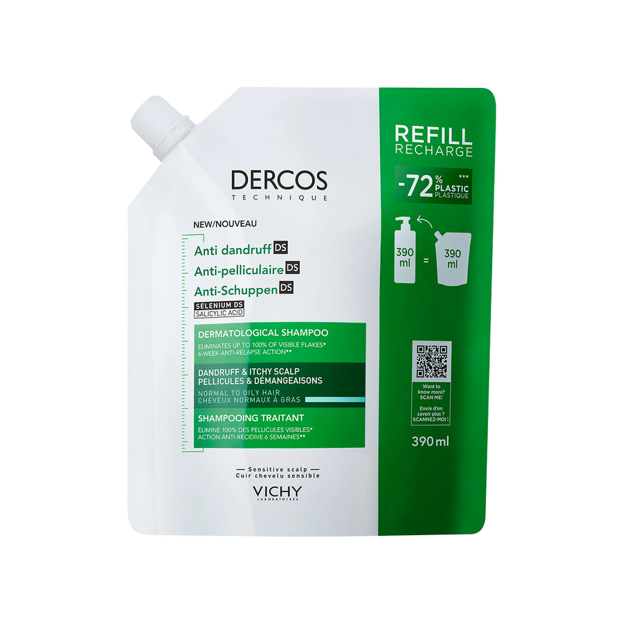 VICHY DERCOS SHAMPOIING DS RECHARGE 390ML CHEVEUX GRAS
