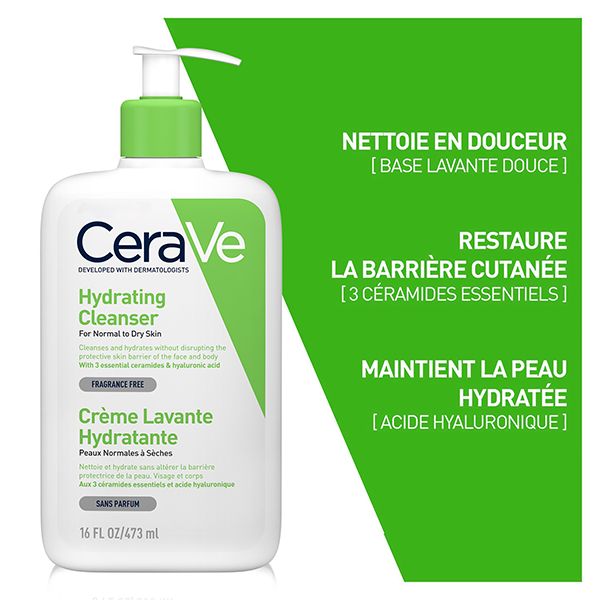 CeraVe – Crème Lavante Hydratante – 473 ml