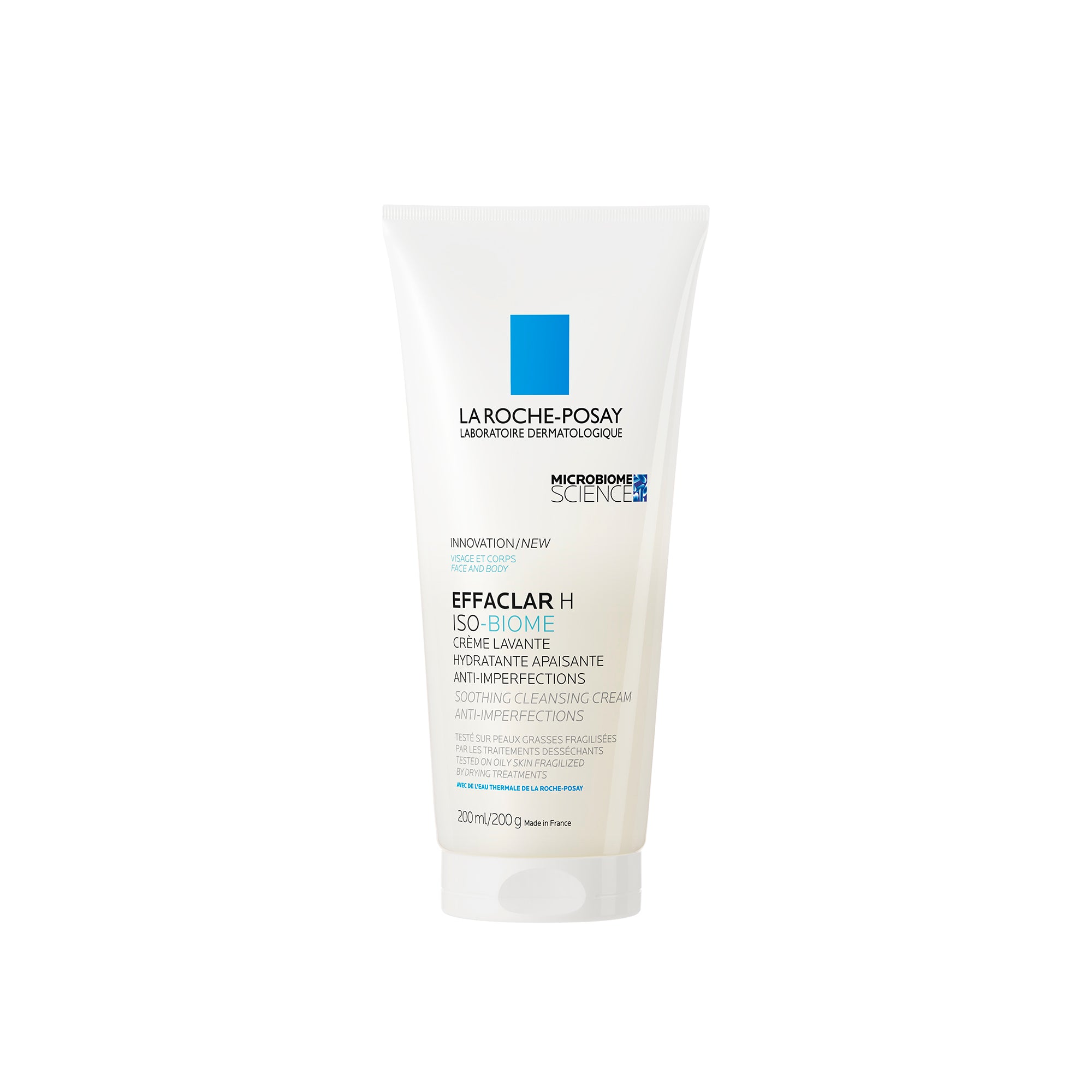 La-Roche-Posay EFFACLAR H ISO-BIOME Crème Nettoyante | Peau sèche à tendance acnéique | 200ml