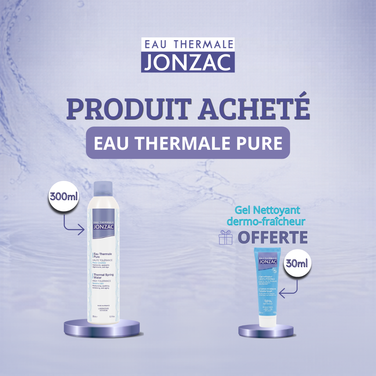 Offre Exclusive – Eau Thermale Pure 300ML + Gel Nettoyant 30ML offert