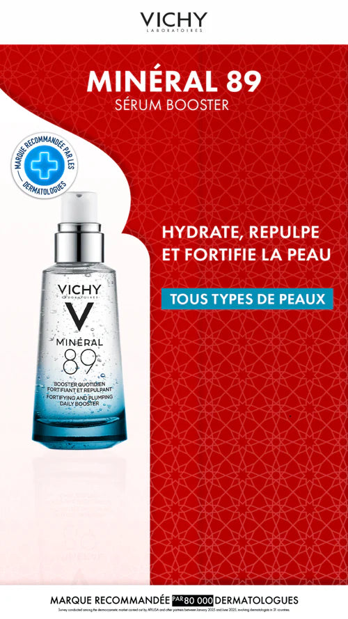 Vichy Mineral 89 50ml+Mineral 10ml Format Voyage +Bandeau Coffret