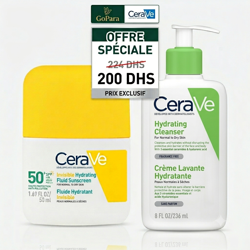 Offre Cerave Créme lavante 236ml + Fluide hydratant invisible 50 ml