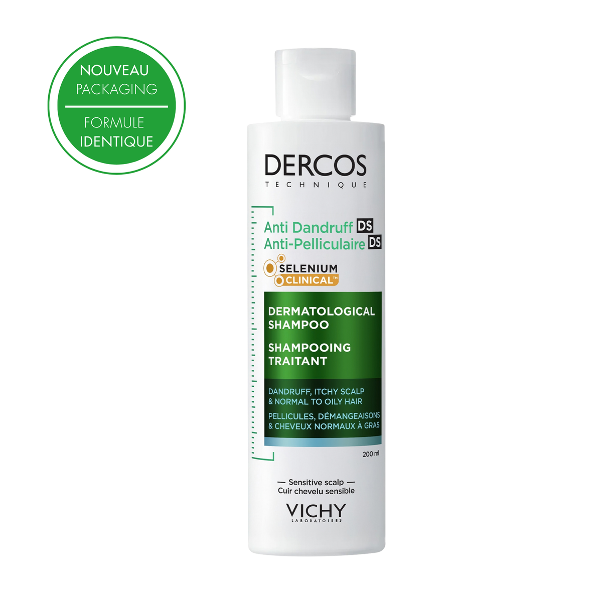 VICHY DERCOS SHAMPOING ANTI-PELLICULAIRES DS GRASSES 200ML