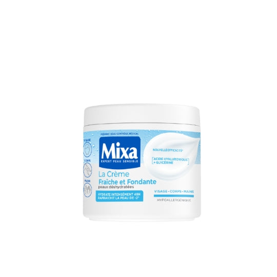 MIXA La Crème Fraîche et Fondante pour Peaux Déshydratées Visage - Corps - Mains 400 ML