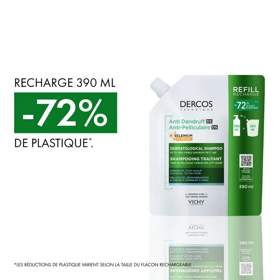 VICHY DERCOS SHAMPOING DS RECHARGE 390ML CHEVEUX GRAS