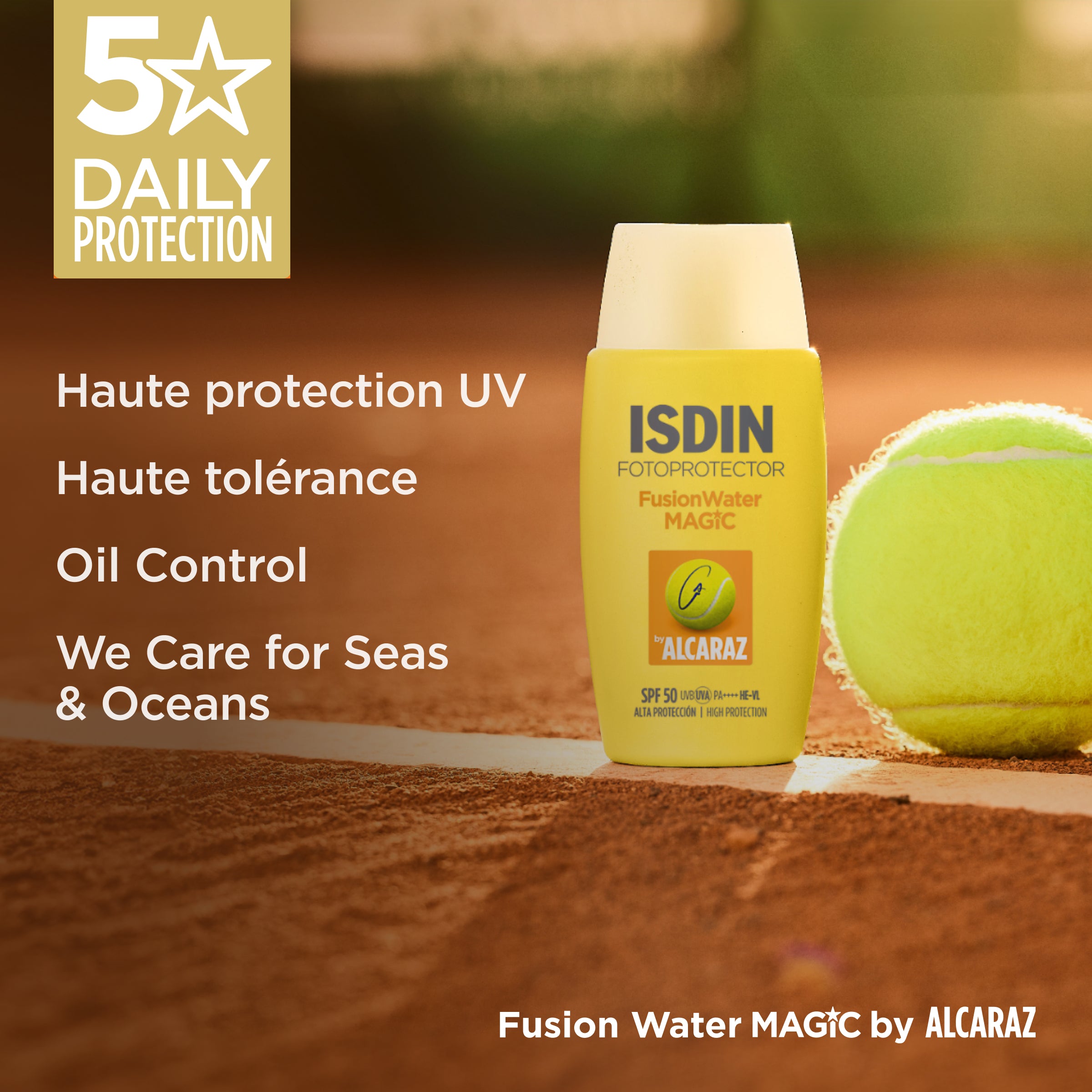 MAGIC ALCARAZ -  Fotoprotector Fusion Water Magic Alcaraz + Eau Micellaire 100 ml Offert