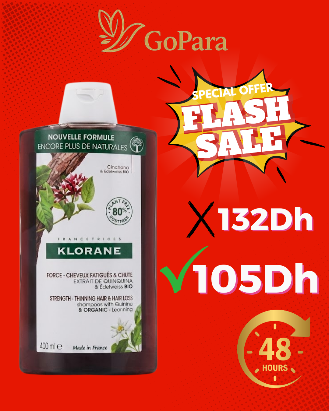 Klorane shampoiing 400ml