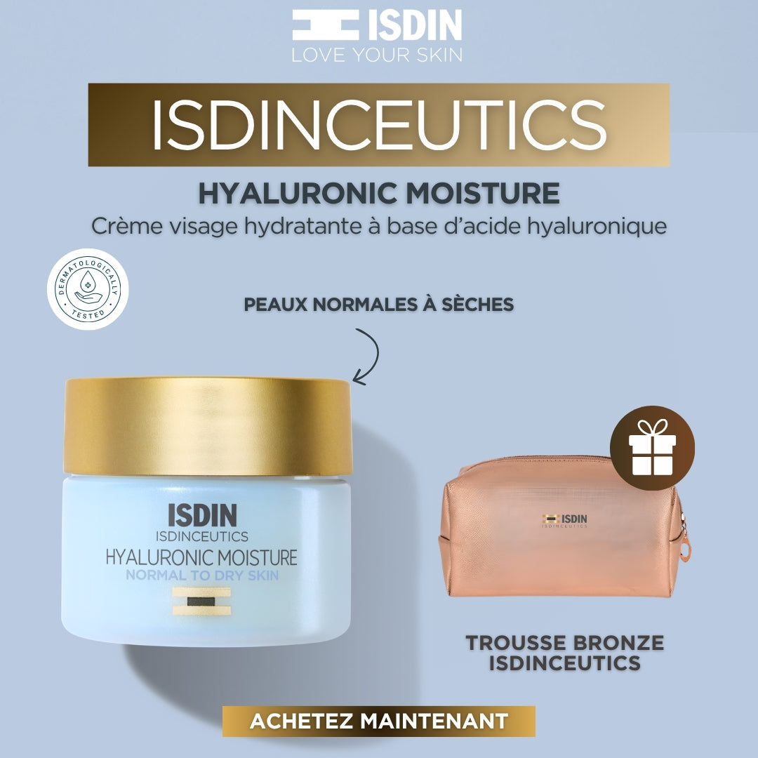 ISDINCEUTICS HYALURONIC MOISTURE - HYALURONIC MOISTURE NORMAL TO DRY SKIN + TROUSSE BRONZE ISDINCEUTICS