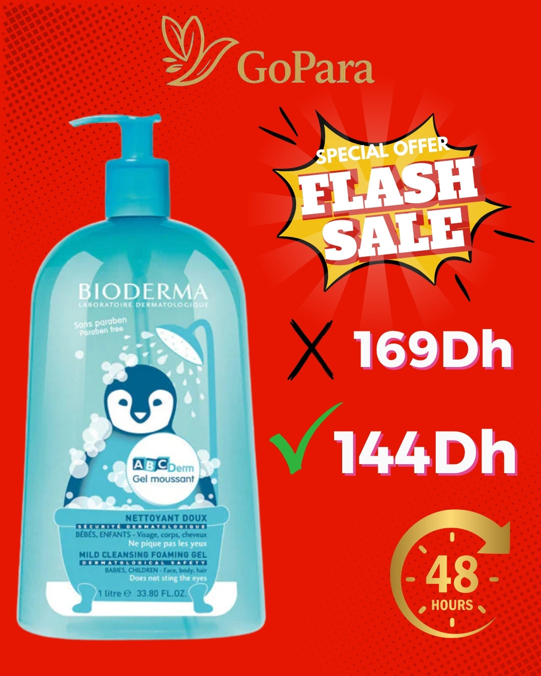 BIODERMA ABCDERM NETTOYANT DOUX 1 LITRE