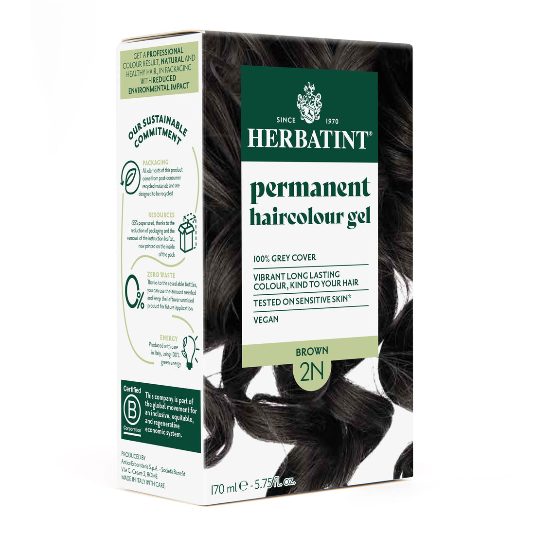 HERBATINT 2N BRUN SOIN COLORANT PERMANENT 170ML
