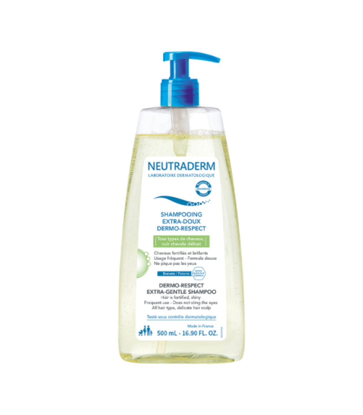 NEUTRADERM - SHAMPOOING EXTRA-DOUX DERMO-PROTECTEUR POMPE 500 ML