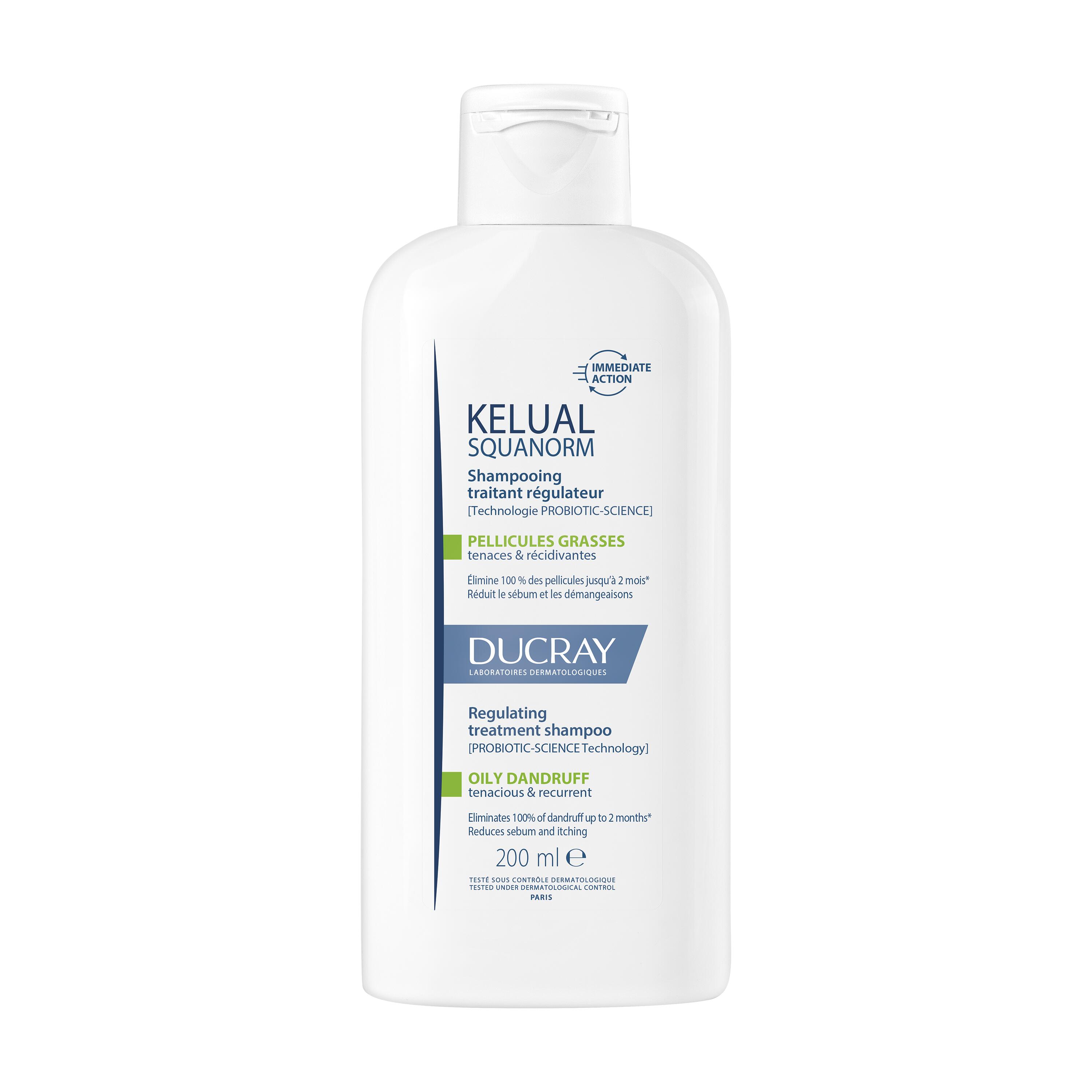 Ducray Shampooing traitant régulateur - Pellicules grasses KELUAL SQUANORM 200 ml